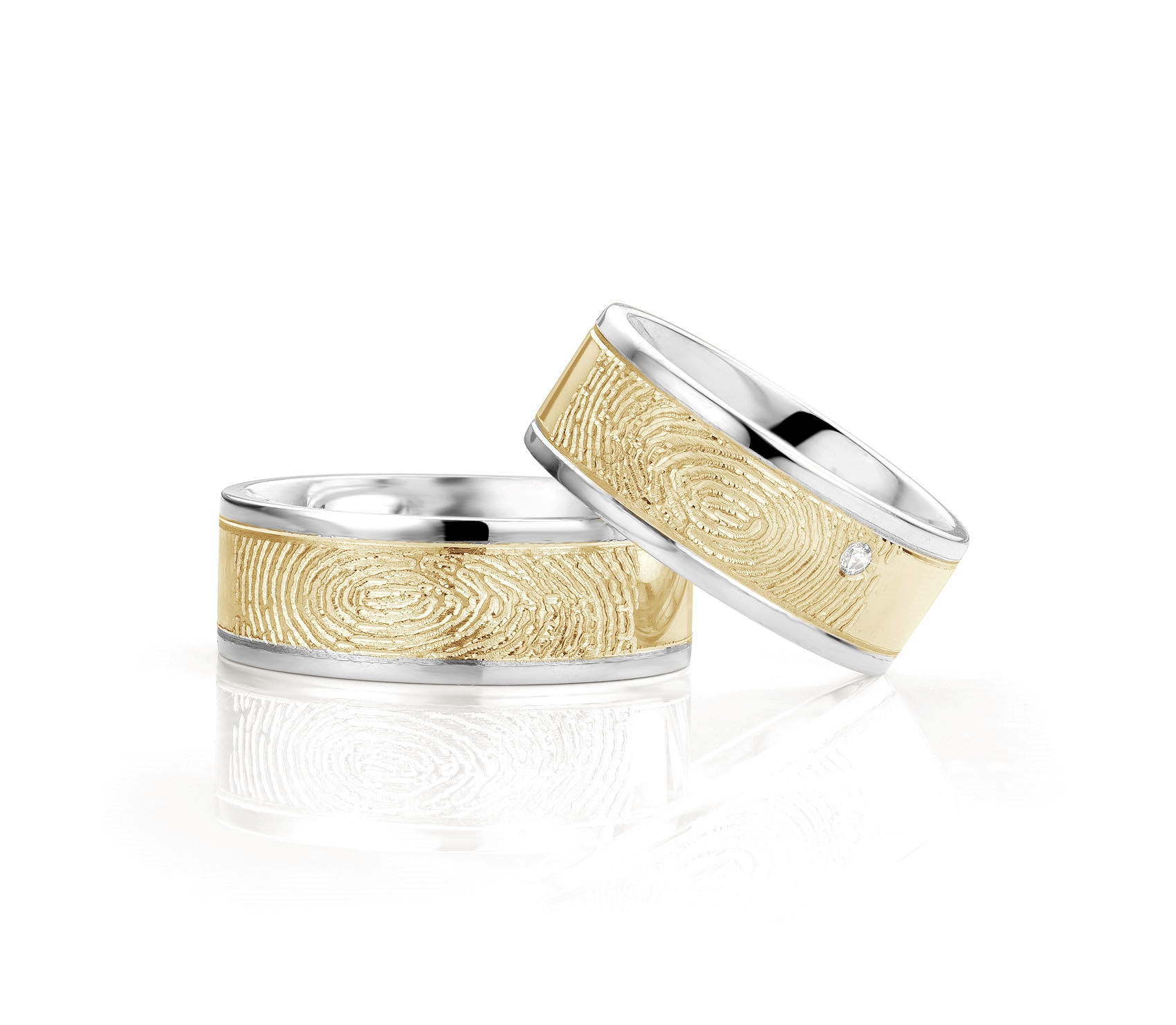 Ring vingerafdruk goud / zilver / bicolor