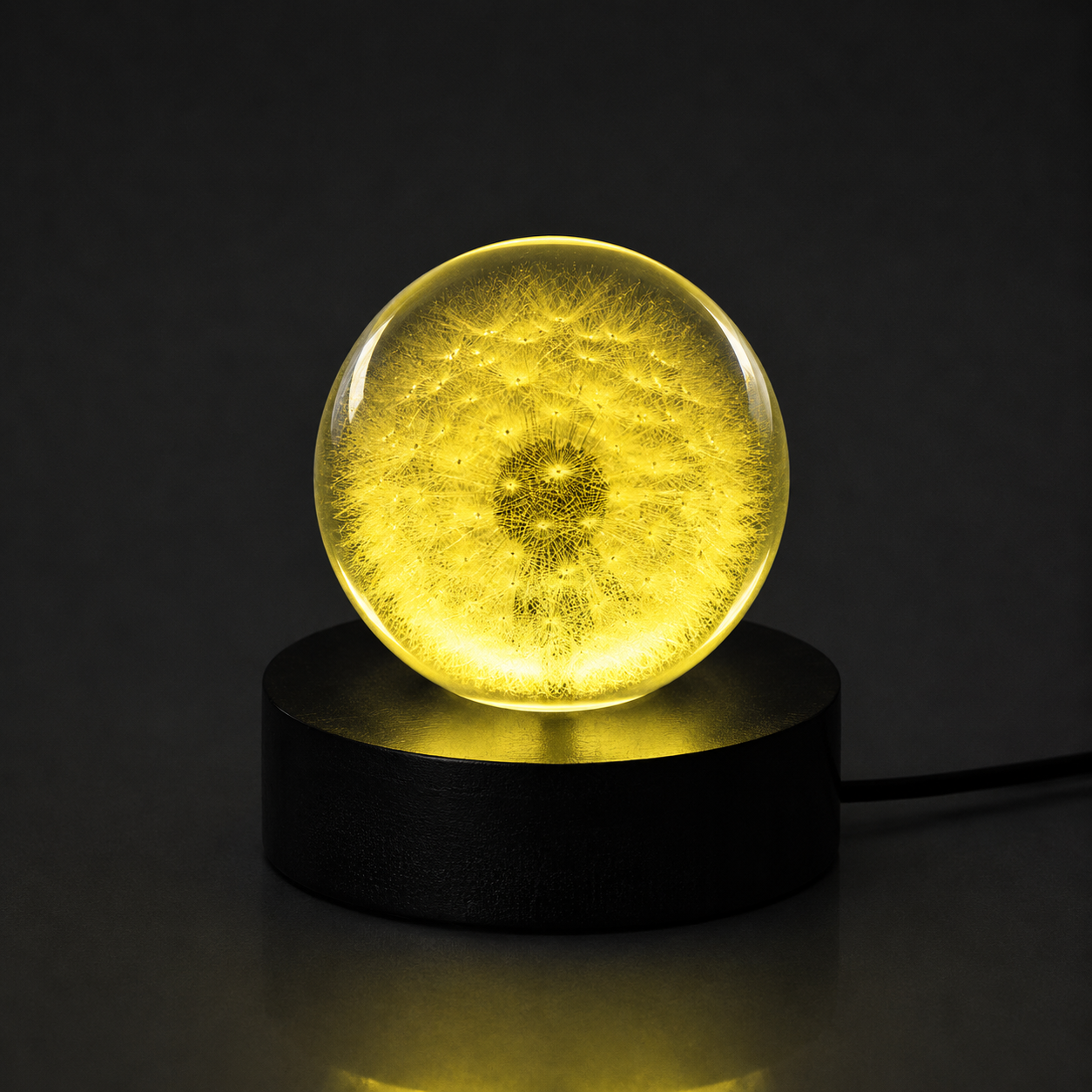 nament lampje paardenbloem glow-in-the-dark paardenbloemgeel